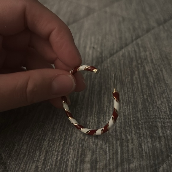 American Eagle Outfitters Candy Cane Inspired Hoop Earrings - Picture 5 of 5